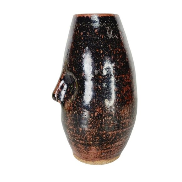 VTG MCM 60s Anthropomorphic Face Vase Clay Stoneware Pottery Studio Art Signed - Picture 10 of 12